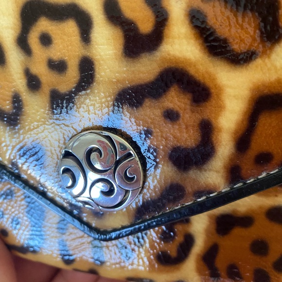 Brighton Leopard Patent Leather Envelope Cell Phone Organize Crossbody Clutch - Picture 4 of 15